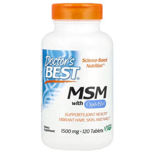 Load image into Gallery viewer, Doctor's Best MSM with OptiMSM 1500mg 120 tablets