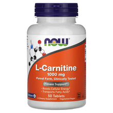 Load image into Gallery viewer, L-Carnitine NOW Foods 1000mg 50 tablets