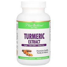Load image into Gallery viewer, Paradise Herbs Turmeric Extract 500 mg 180 Vegetarian Capsules