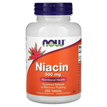 Load image into Gallery viewer, NOW Foods Niacin 500 mg 250 Tablets