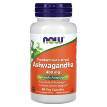 Load image into Gallery viewer, NOW Ashwagandha Standardized Extract 450 mg 90 Veg Capsules
