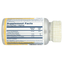 Load image into Gallery viewer, Solaray Vitamin D3 + K2 60 VegCaps