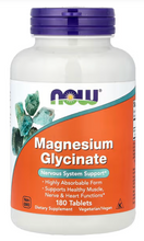 Load image into Gallery viewer, NOW Foods, Magnesium Glycinate 180 Tablets (100 mg per Tablet)