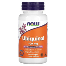 Load image into Gallery viewer, Ubiquinol NOW 100mg 60 Softgels

