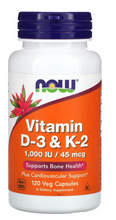 Load image into Gallery viewer, NOW Foods, Vitamin D-3 &amp; K-2
