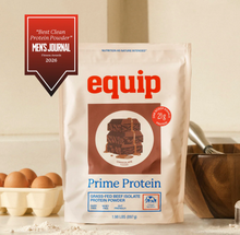 Load image into Gallery viewer, Equip Prime Protein - Grassfed Beef Isolate Protein Powder 1.71lbs 771g with 21g/one scoop -  Chocolate flavor
