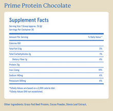 Load image into Gallery viewer, Equip Prime Protein - Grassfed Beef Isolate Protein Powder 1.71lbs 771g with 21g/one scoop -  Chocolate flavor

