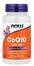 Load image into Gallery viewer, NOW Foods, CoQ10, 200 mg, 60 Veg Capsules
